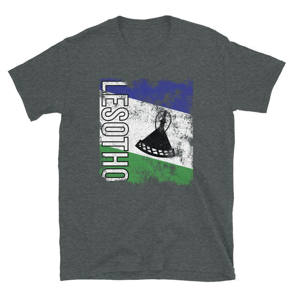 Lesotho Flag Distressed T-Shirt