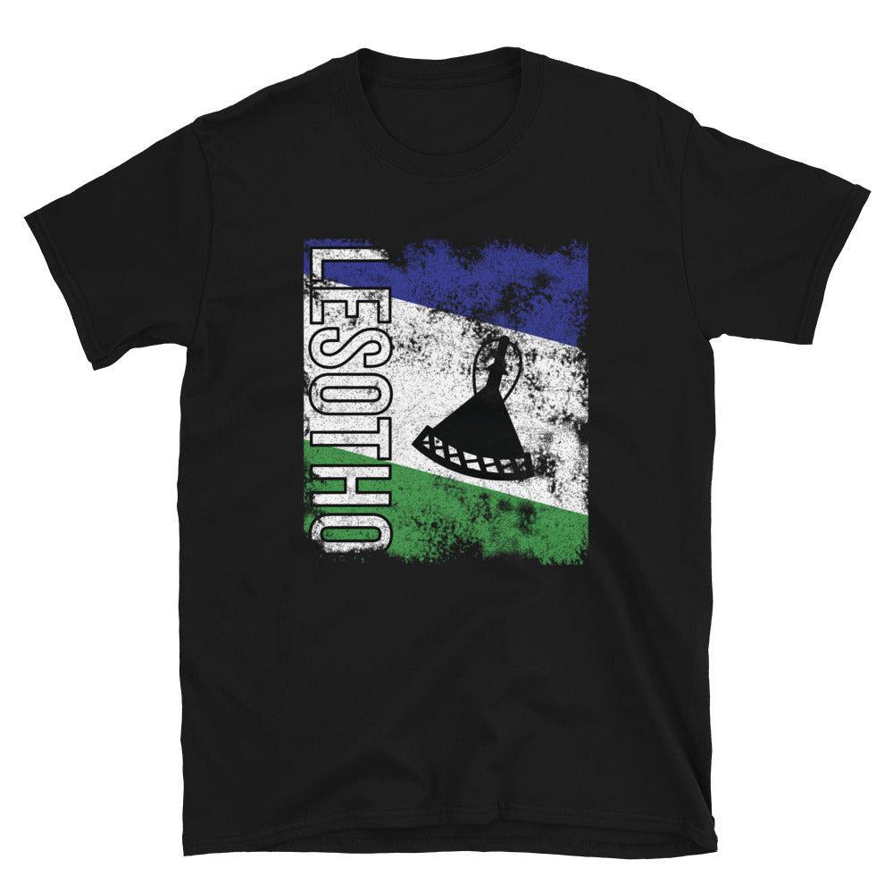 Lesotho Flag Distressed T-Shirt