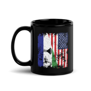 Lesotho USA Flag - Half American Mug