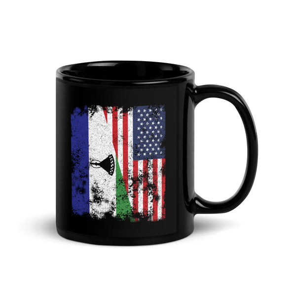 Lesotho USA Flag - Half American Mug