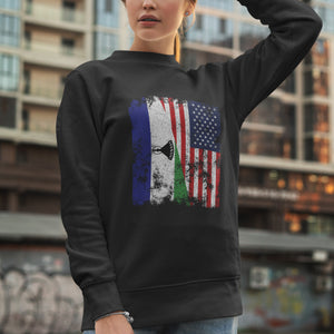 Lesotho USA Flag - Half American Sweatshirt