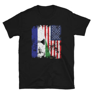 Lesotho USA Flag - Half American T-Shirt