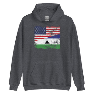 Lesotho USA Flag Hoodie