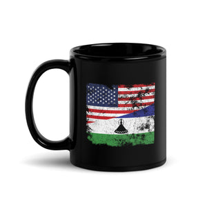 Lesotho USA Flag Mug