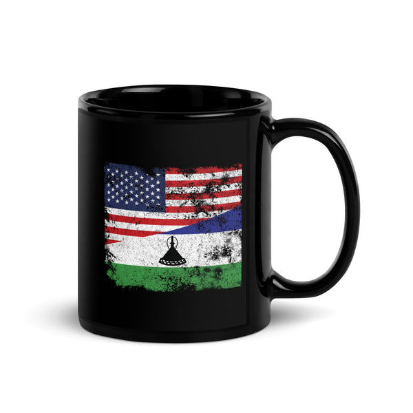 Lesotho USA Flag Mug