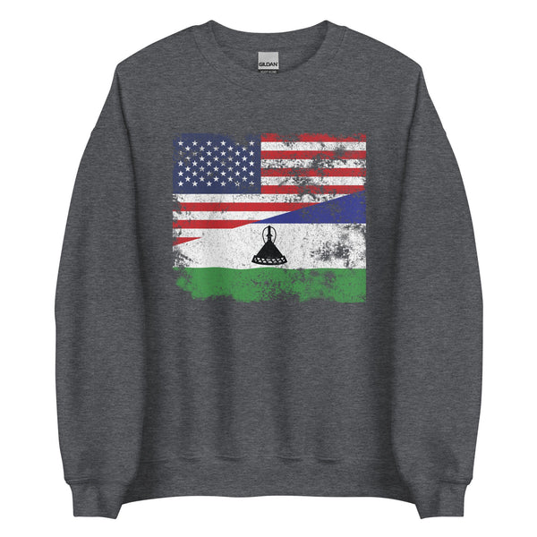 Lesotho USA Flag Sweatshirt