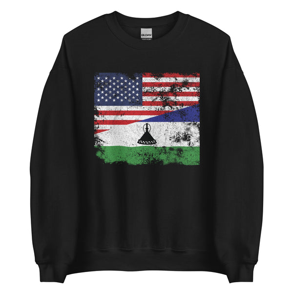 Lesotho USA Flag Sweatshirt