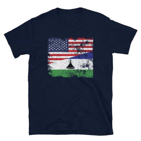 Lesotho USA Flag T-Shirt