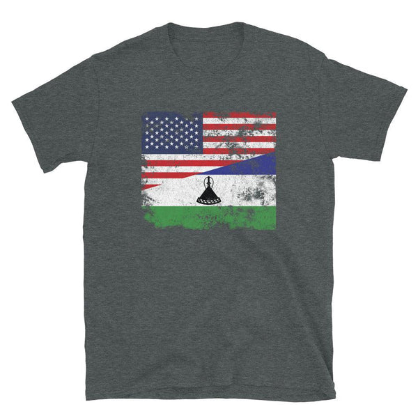 Lesotho USA Flag T-Shirt