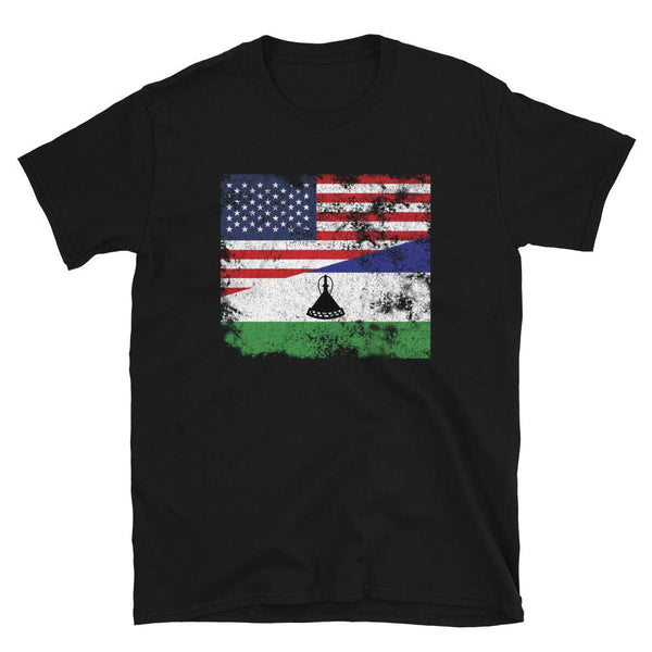 Lesotho USA Flag T-Shirt