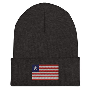 Liberia Flag Beanie - Embroidered Winter Hat