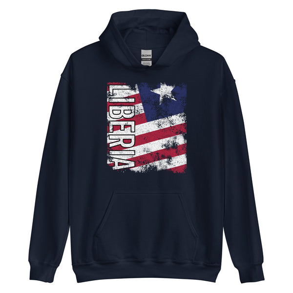 Liberia Flag - Distressed Flag Hoodie