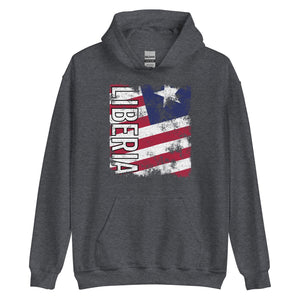 Liberia Flag - Distressed Flag Hoodie