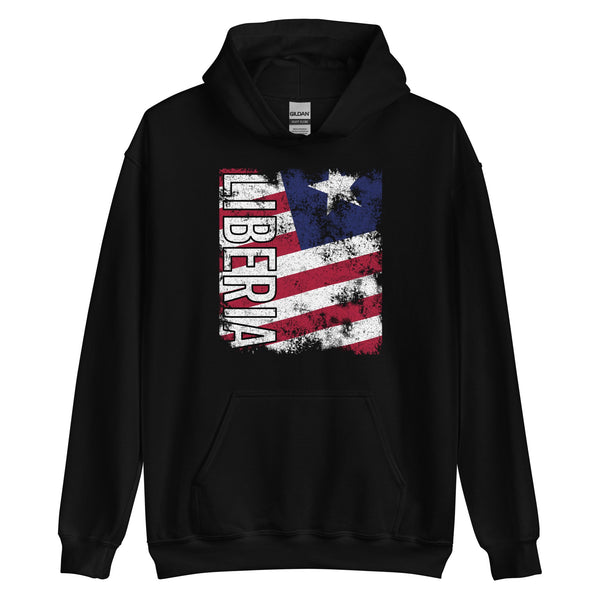 Liberia Flag - Distressed Flag Hoodie