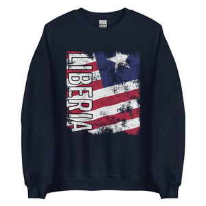 Liberia Flag - Distressed Flag Sweatshirt