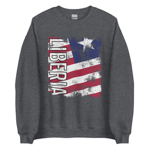 Liberia Flag - Distressed Flag Sweatshirt