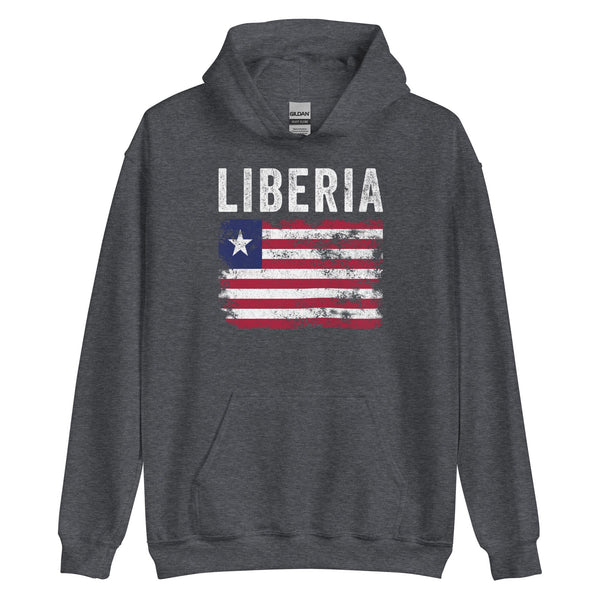 Liberia Flag Distressed - Liberian Flag Hoodie