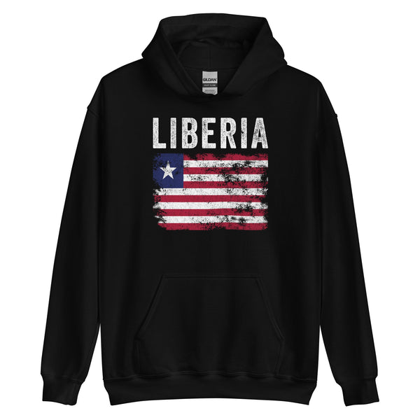 Liberia Flag Distressed - Liberian Flag Hoodie