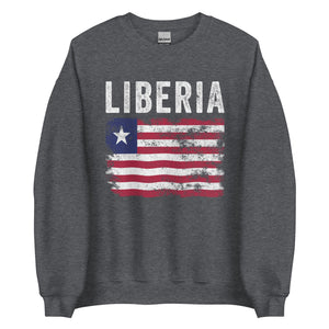 Liberia Flag Distressed - Liberian Flag Sweatshirt