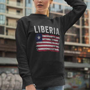 Liberia Flag Distressed - Liberian Flag Sweatshirt