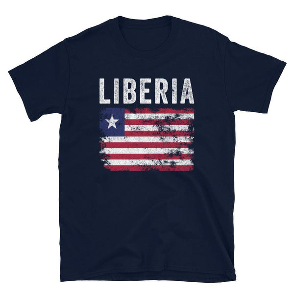 Liberia Flag Distressed - Liberian Flag T-Shirt