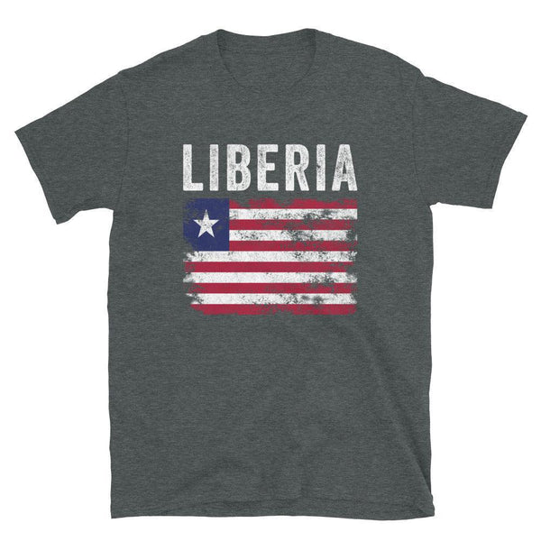 Liberia Flag Distressed - Liberian Flag T-Shirt