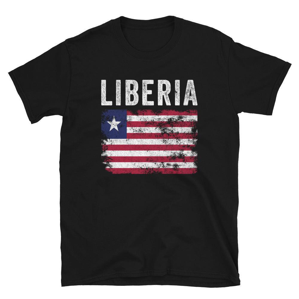 Liberia Flag Distressed - Liberian Flag T-Shirt