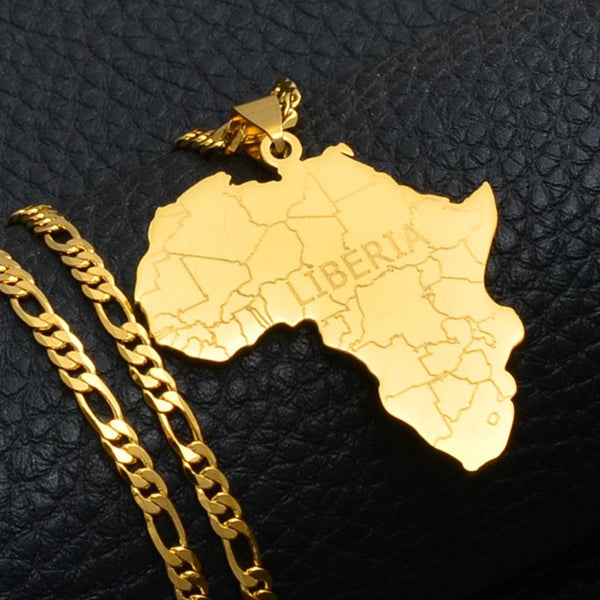 Liberia Map Necklace