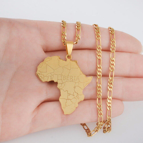 Liberia Map Necklace