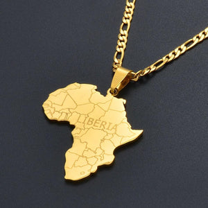 Liberia Map Necklace