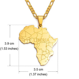 Liberia Map Necklace