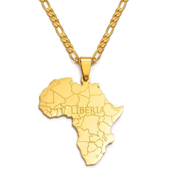 Liberia Map Necklace