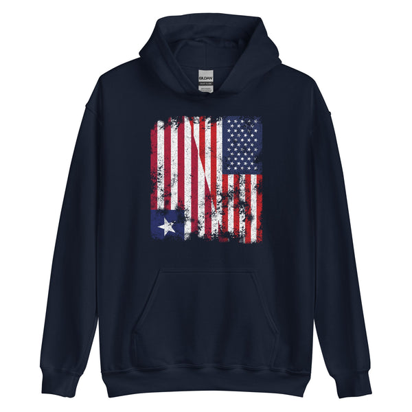 Liberia USA Flag - Half American Hoodie