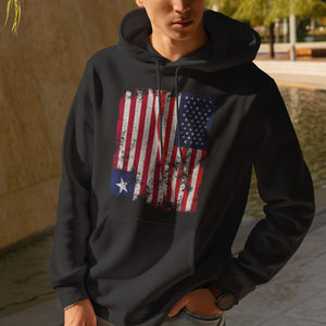 Liberia USA Flag - Half American Hoodie
