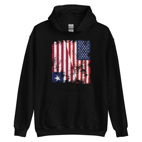 Liberia USA Flag - Half American Hoodie