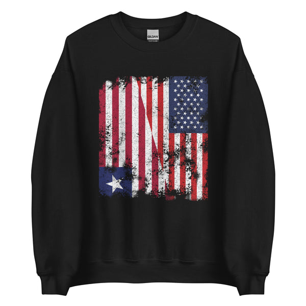 Liberia USA Flag - Half American Sweatshirt