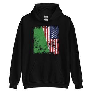 Libya 1977-2011 USA Flag - Half American Hoodie