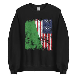 Libya 1977-2011 USA Flag - Half American Sweatshirt