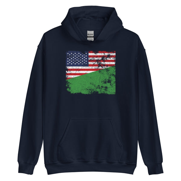 Libya 1977-2011 USA Flag Hoodie