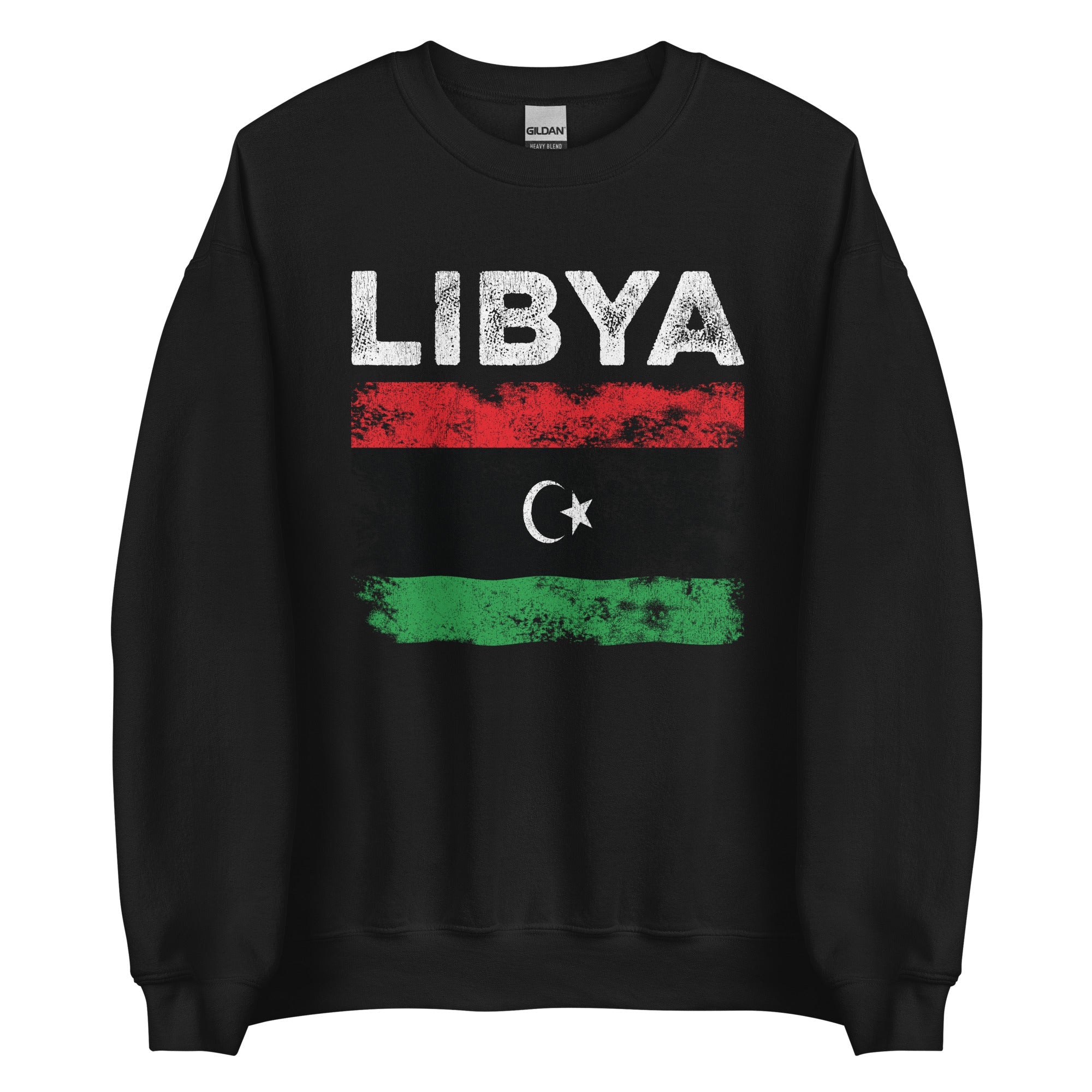 Libya Flag Distressed - Libyan Flag Sweatshirt