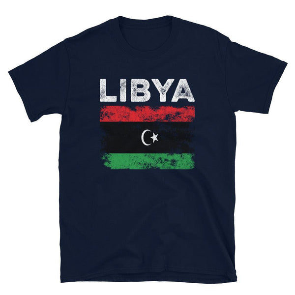 Libya Flag Distressed - Libyan Flag T-Shirt