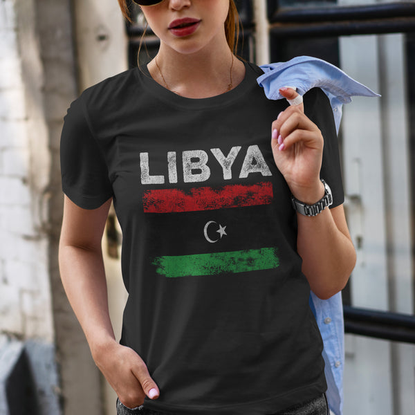 Libya Flag Distressed - Libyan Flag T-Shirt
