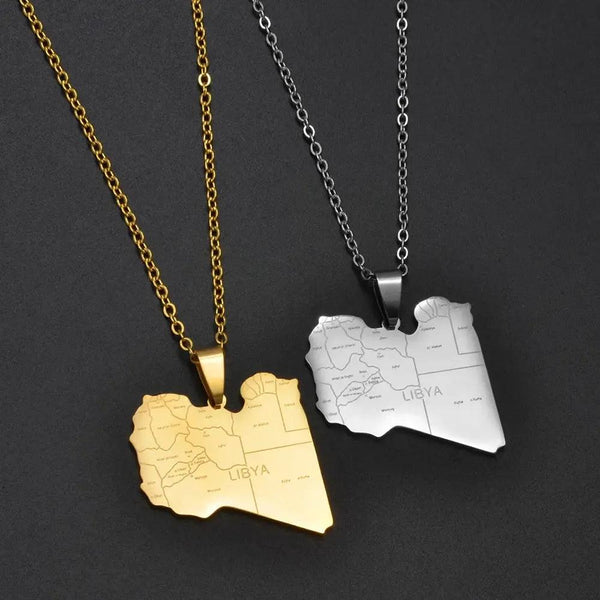 Libya Map Necklace