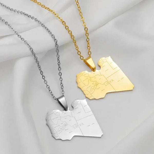Libya Map Necklace