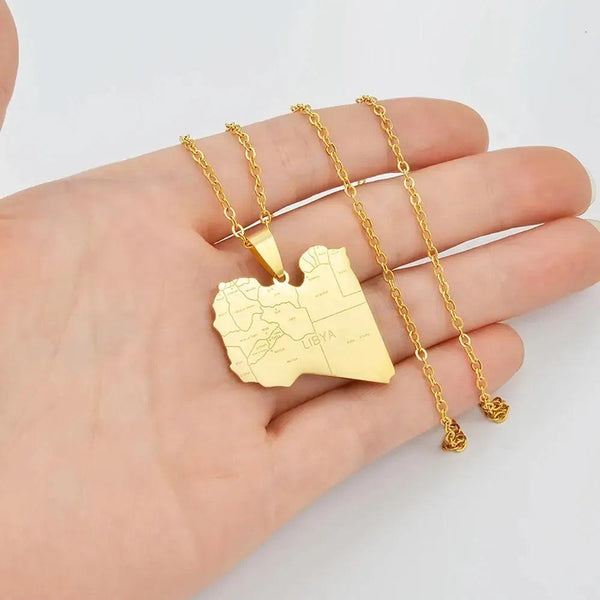 Libya Map Necklace