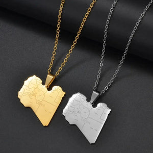 Libya Map Necklace
