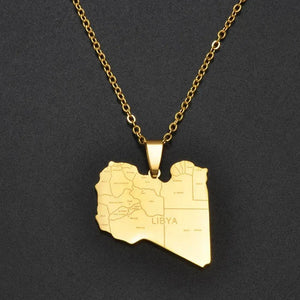 Libya Map Necklace
