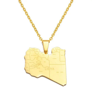 Libya Map Necklace