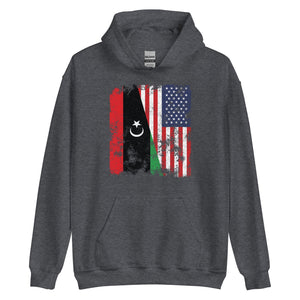 Libya USA Flag - Half American Hoodie