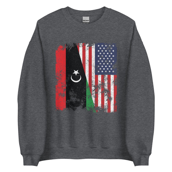 Libya USA Flag - Half American Sweatshirt